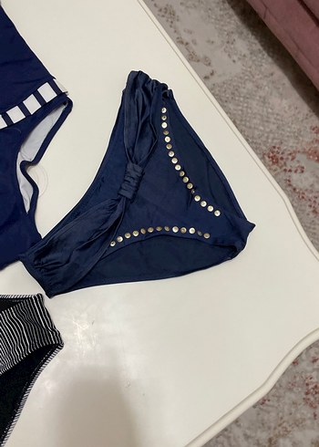 Kadın Lacivert Strappy Mini Bikini - Görsel 3