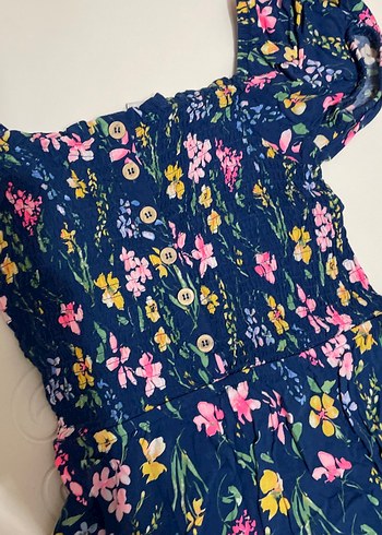 Çiçek Desenli Kız Çocuk Tulum - Görsel 3