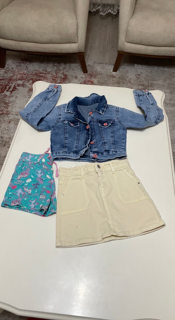 Kız Çocuk Mavi Denim Düğmeli Ceket - Görsel 2