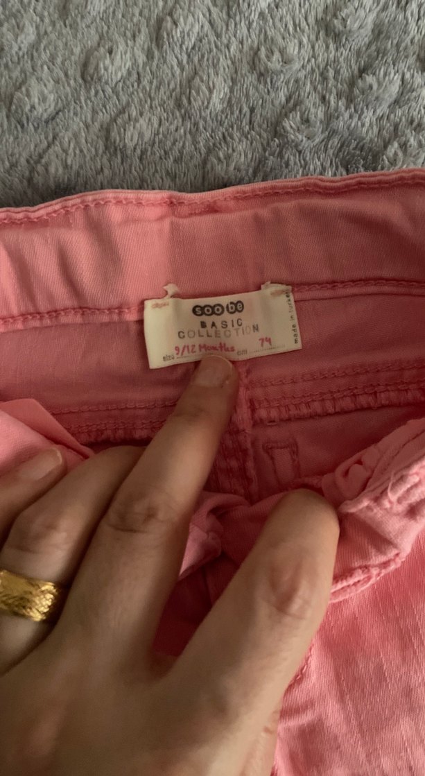 Kız Çocuk Düğmeli Koyu Kahverengi Kot Pantolon - Görsel 3