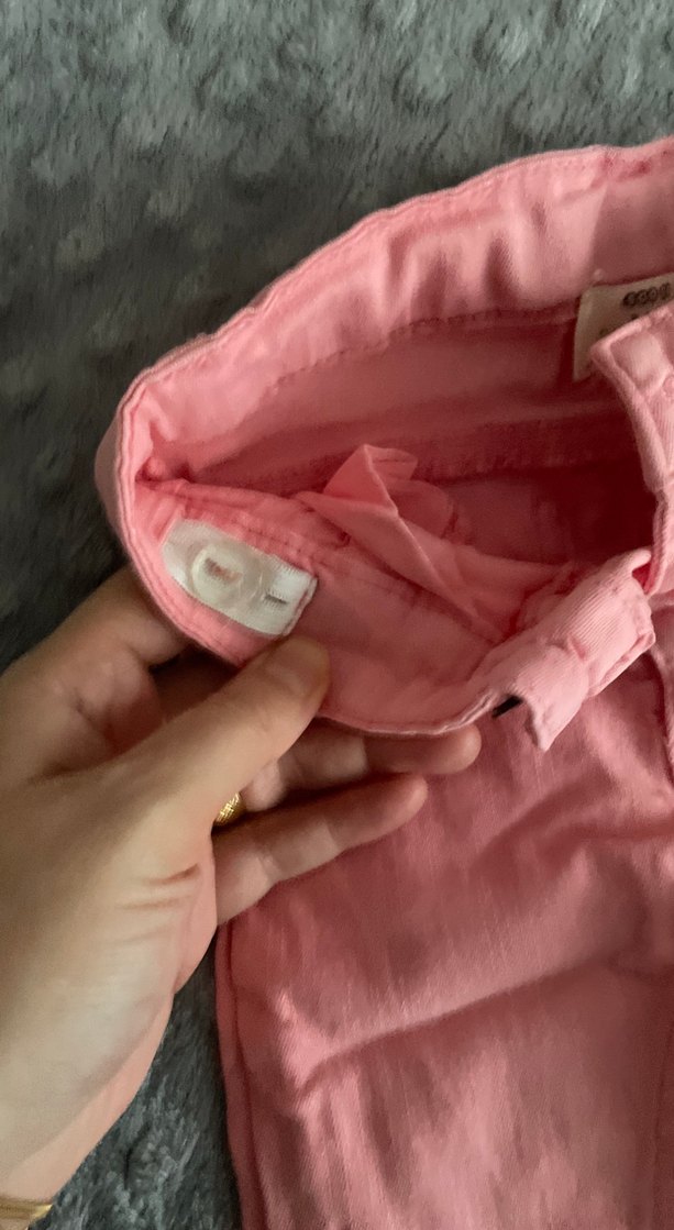 Kız Çocuk Düğmeli Koyu Kahverengi Kot Pantolon - Görsel 5