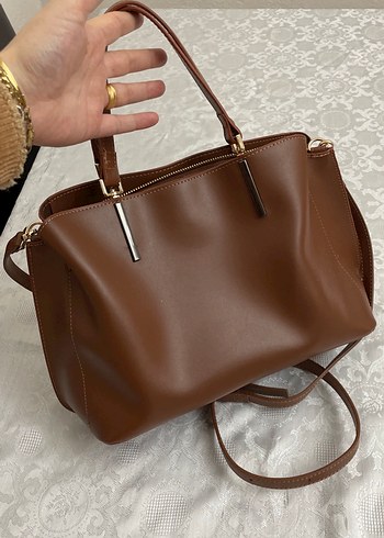 DERMOD Kahverengi Deri Kadın Çanta - Görsel 6