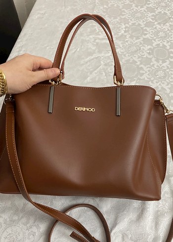 DERMOD Kahverengi Deri Kadın Çanta - Görsel 3