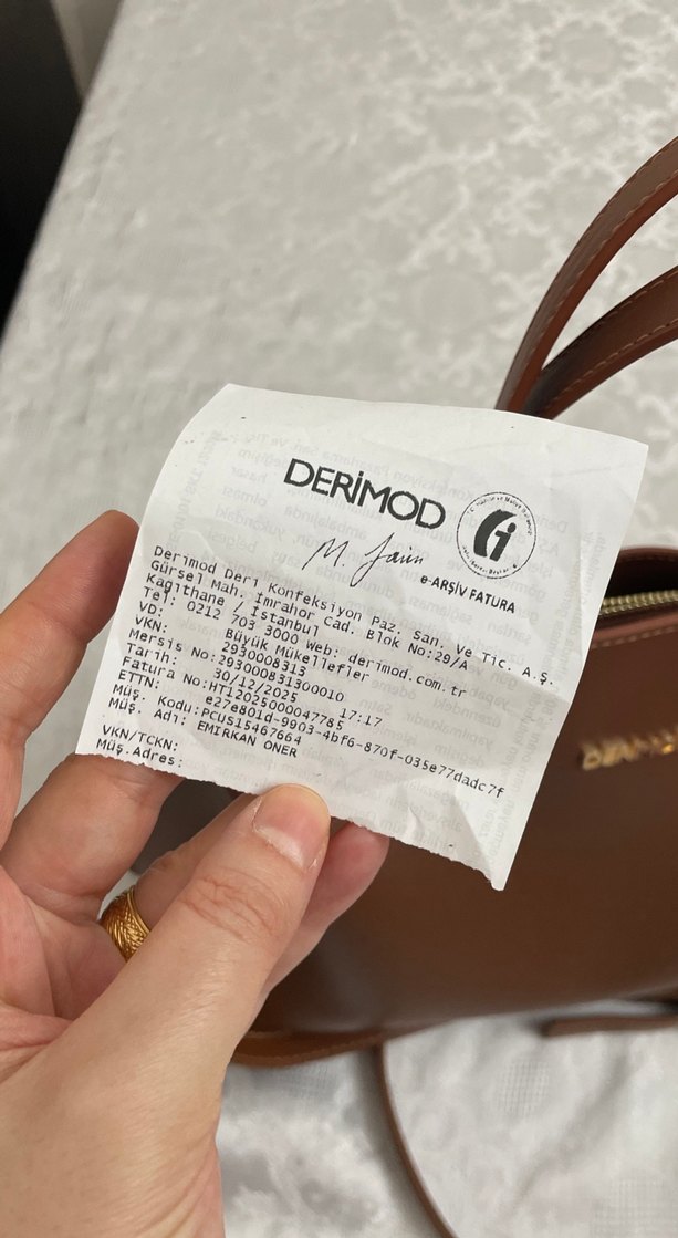 DERMOD Kahverengi Deri Kadın Çanta - Görsel 5