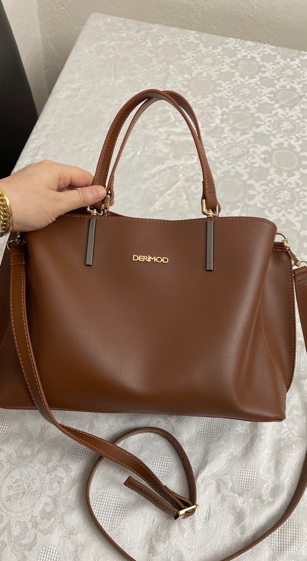 DERMOD Kahverengi Deri Kadın Çanta - Görsel 3
