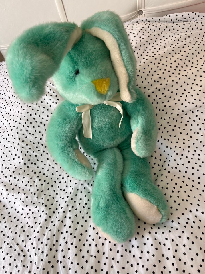 Turkuaz Yumuşak Peluş Oyuncak Tavşan - Görsel 3