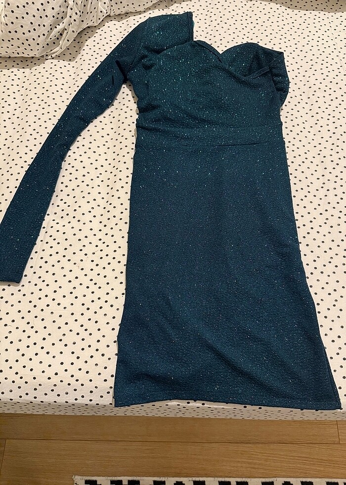 Tek omuz Gece elbisesi - Görsel 5