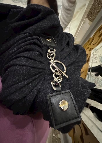 Siyah Uzun Kollu Kemerli Gotik Uzun Elbise - Görsel 5