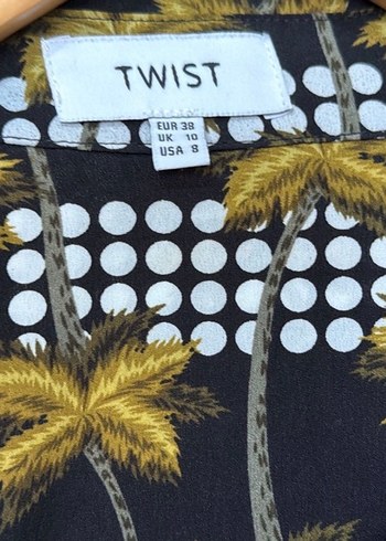 Sarı Desenli Uzun Kollu Kadın Gömlek - Görsel 3