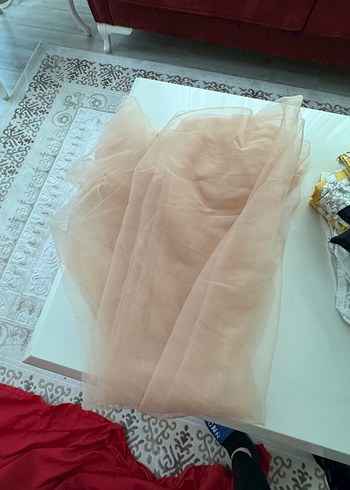 Bej Uzun Kollu Drapeli Vintage Abiye Elbise - Görsel 13