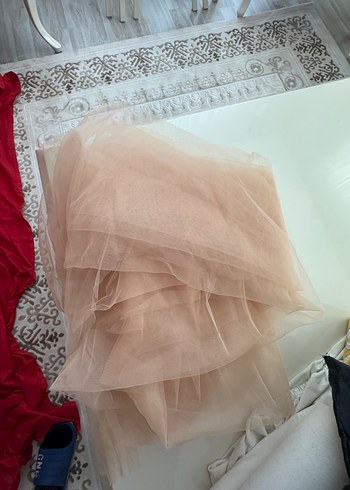 Bej Uzun Kollu Drapeli Vintage Abiye Elbise - Görsel 12