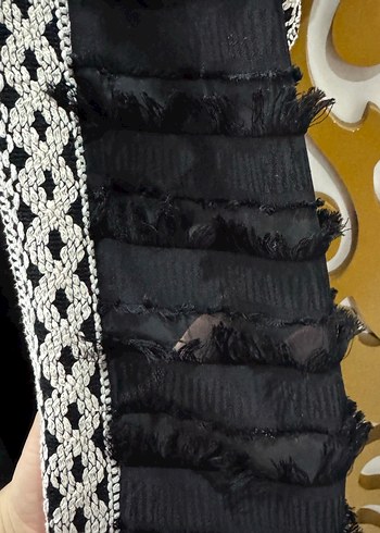 Uzun Siyah Bohem Kadın Kimono - Görsel 6