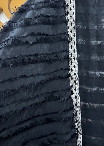 Uzun Siyah Bohem Kadın Kimono - Görsel 4