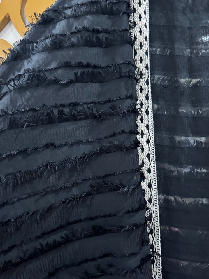 Uzun Siyah Bohem Kadın Kimono - Görsel 4