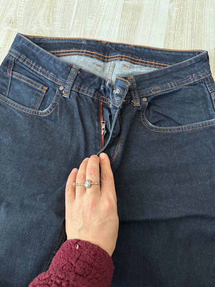 Kadın Gri Kot Pantolon Kemerli Normal Boy - Görsel 2