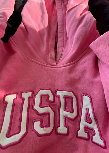 Pembe USPA Kapüşonlu Spor Sweatshirt - Görsel 2