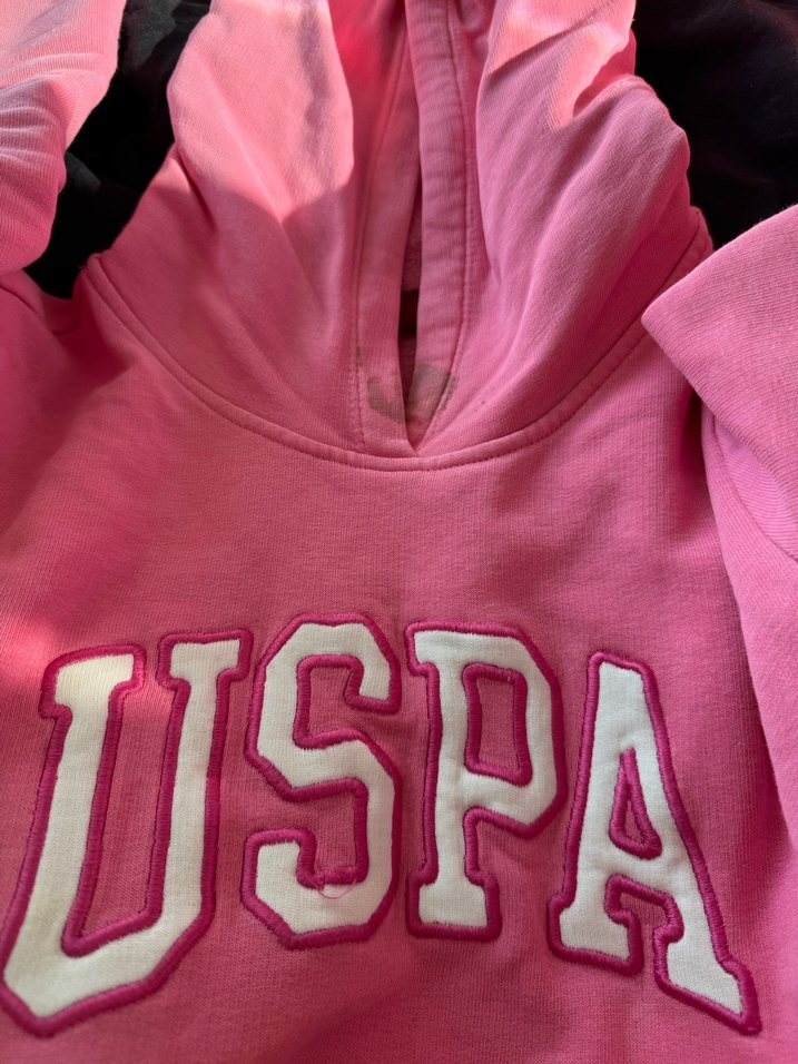 Pembe USPA Kapüşonlu Spor Sweatshirt - Görsel 2