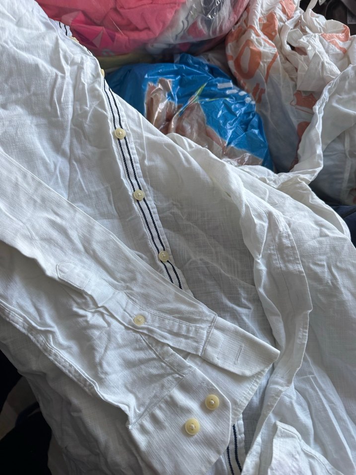 Beyaz Keten Erkek Gömlek, , Uzun Kollu - Görsel 5