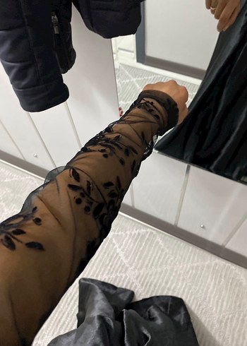 Dantel Detaylı Uzun Siyah Gotik Abiye Elbise - Görsel 4