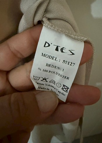 Bej Uzun Kollu Salaş Elbise - Görsel 4