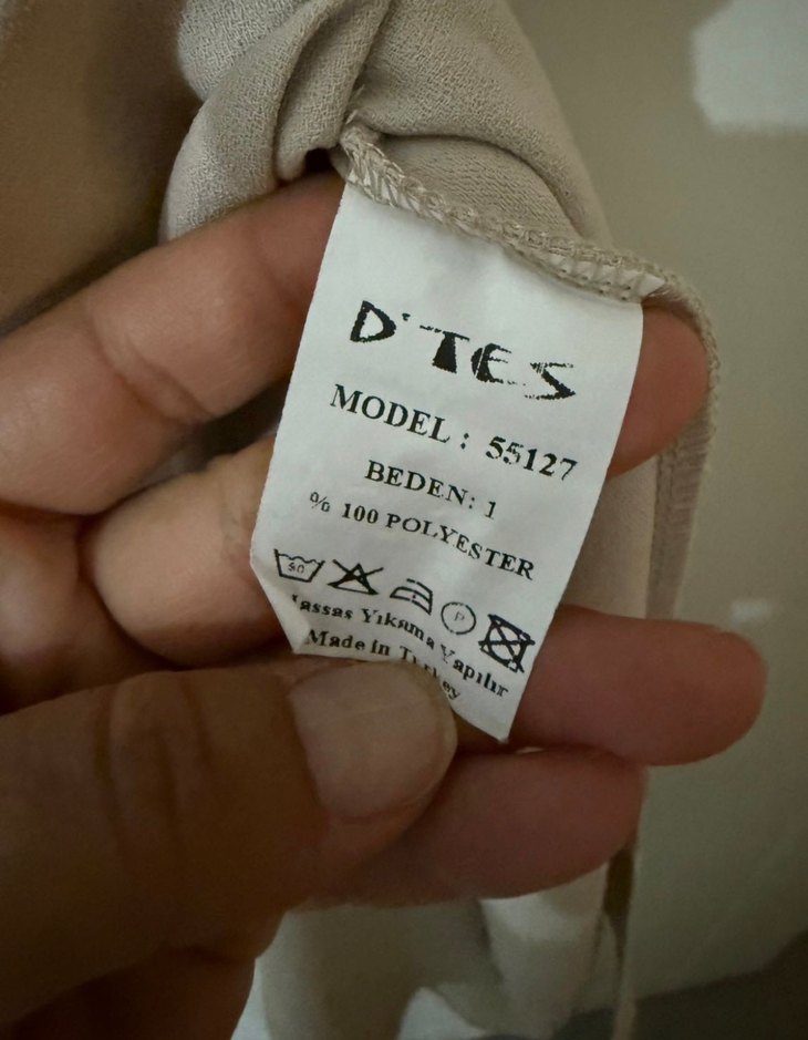 Bej Uzun Kollu Salaş Elbise - Görsel 4