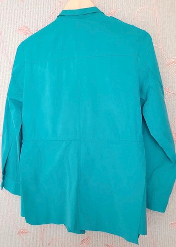 Turkuaz Kadın Pamuklu Blazer Ceket - Görsel 3