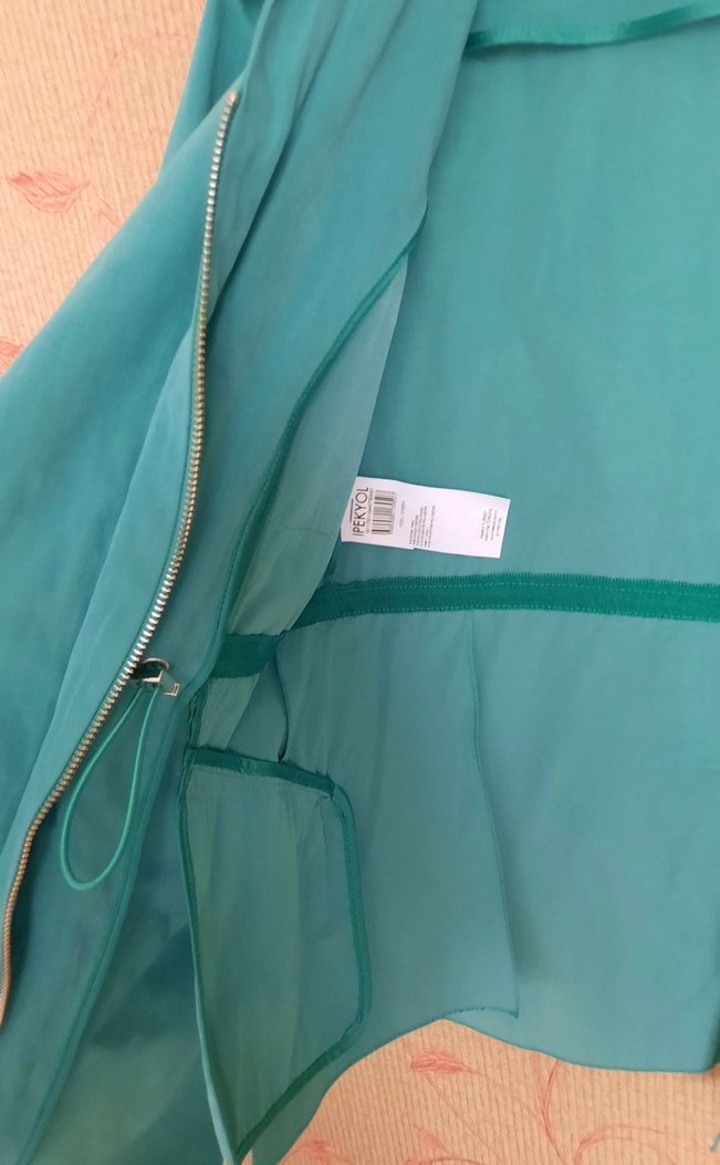 Turkuaz Kadın Pamuklu Blazer Ceket - Görsel 5