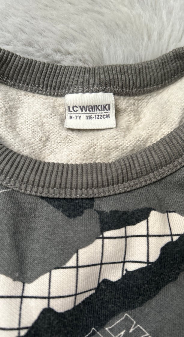 Gri Erkek Çocuk Yılan Desenli Sweatshirt - Görsel 4