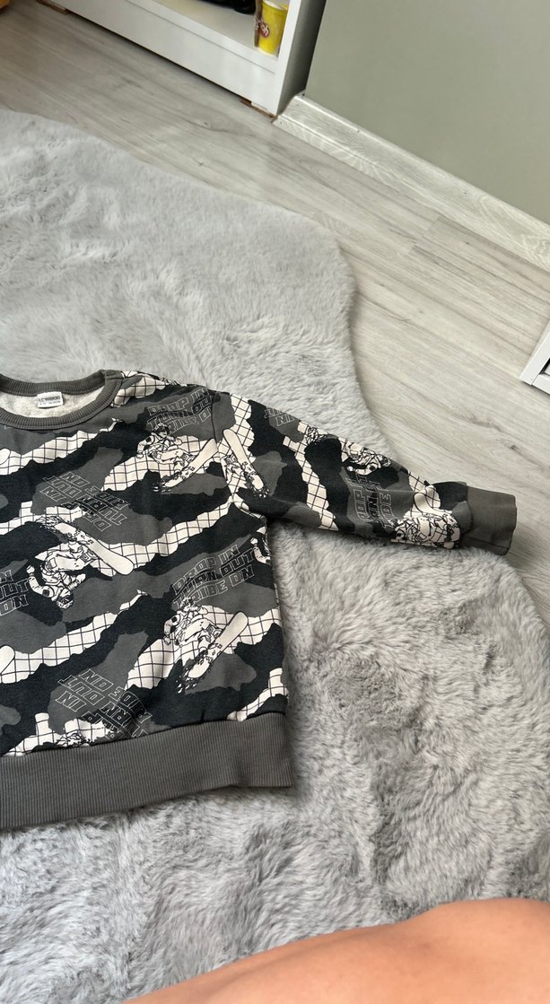 Gri Erkek Çocuk Yılan Desenli Sweatshirt - Görsel 2