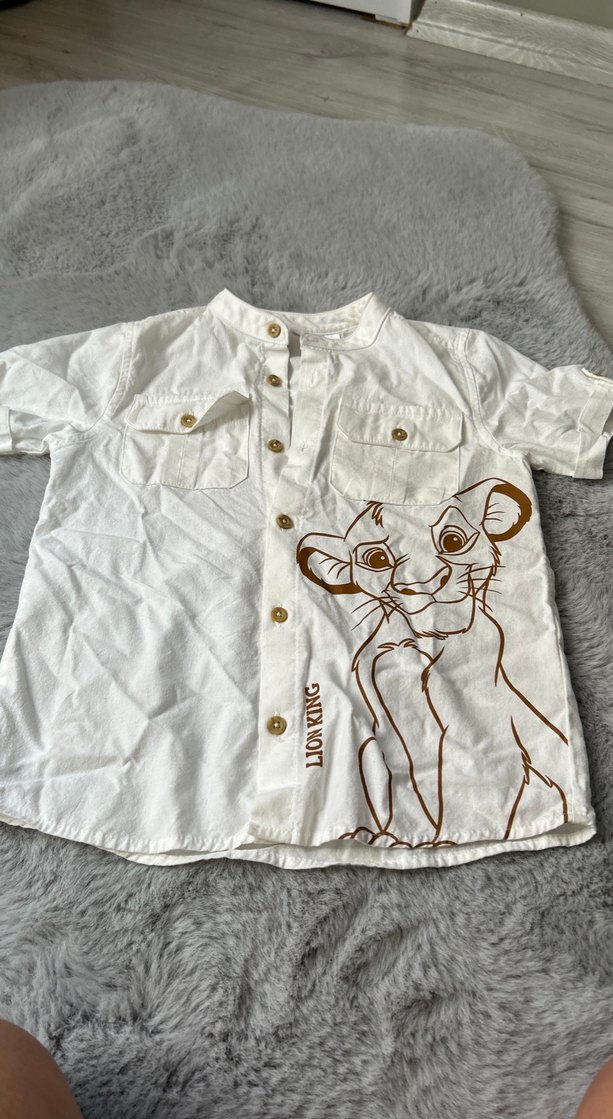 Erkek Çocuk Beyaz Kısa Kollu Baskılı Gömlek - Görsel 2