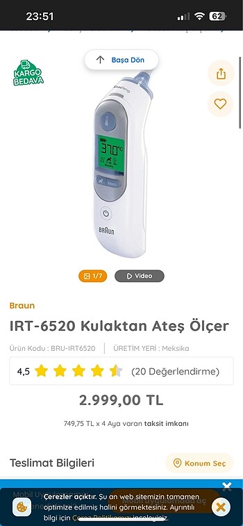 Braun ateş ölçer