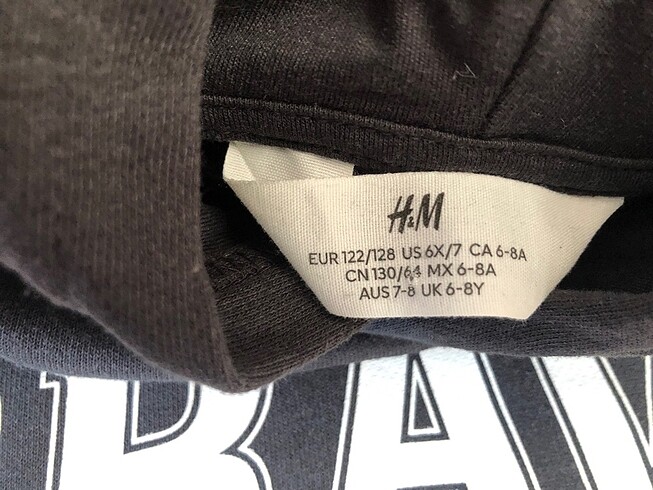 7 Yaş Beden gri Renk H&M Füme Kapüşonlu Sweatshirt