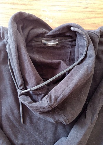 Kadın Siyah Kapüşonlu Baskılı Sweatshirt - Görsel 2