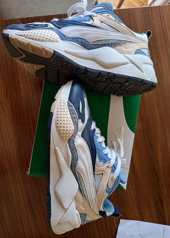 Mavi Baskılı Platform Topuklu Bağcıklı Kadın Spor Ayakkabı - Görsel 7