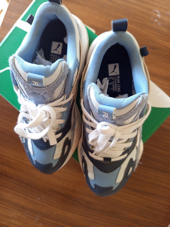 Mavi Baskılı Platform Topuklu Bağcıklı Kadın Spor Ayakkabı - Görsel 4