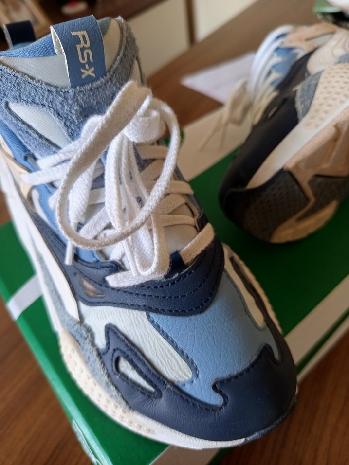 Mavi Baskılı Platform Topuklu Bağcıklı Kadın Spor Ayakkabı - Görsel 5