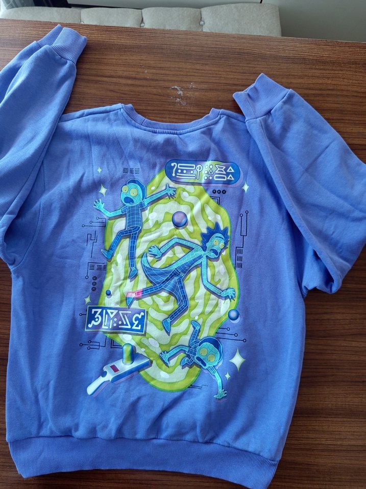 Mavi Kadın Bisiklet Yaka Baskılı Sweatshirt - Görsel 2