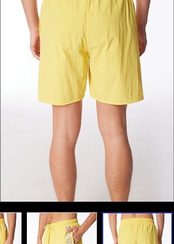 Sarı Bel Bantlı Erkek Mini Yüzme Şortu - Görsel 5