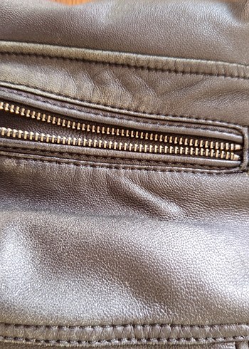 DERİMOD Kahverengi Deri Biker Ceket - Görsel 6