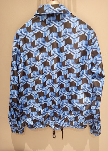 Karl Lagerfeld Mavi  Desenli Fermuarlı Ceket - Görsel 6