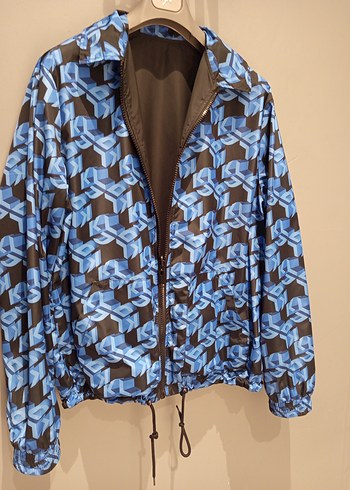 Karl Lagerfeld Mavi  Desenli Fermuarlı Ceket - Görsel 4