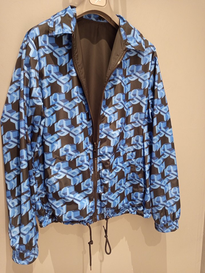 Karl Lagerfeld Mavi  Desenli Fermuarlı Ceket - Görsel 4