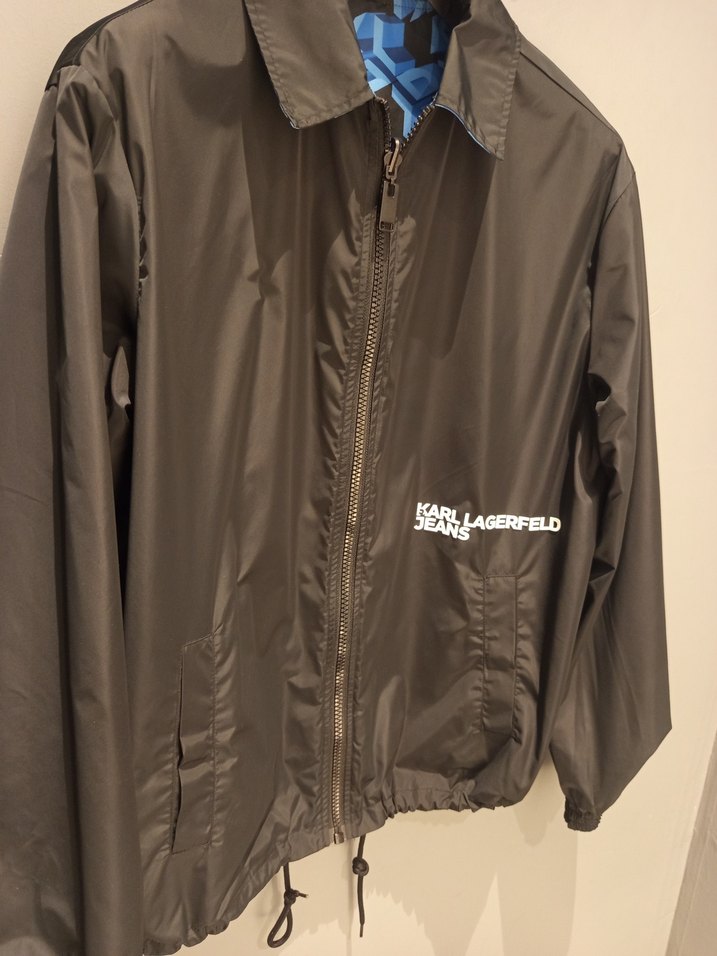 Karl Lagerfeld Mavi  Desenli Fermuarlı Ceket - Görsel 2