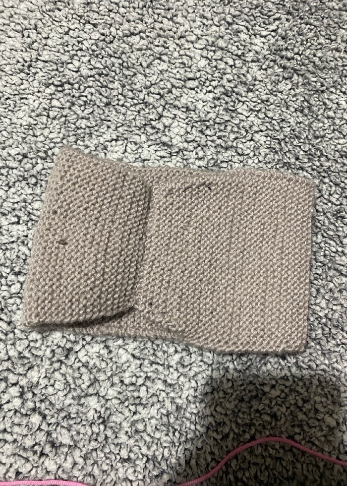 El yapımı örgü bandana lila - Görsel 2