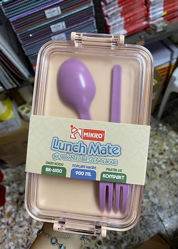 Mikro LunchMate 900ml Bölmeli Mor Beslenme Kabı