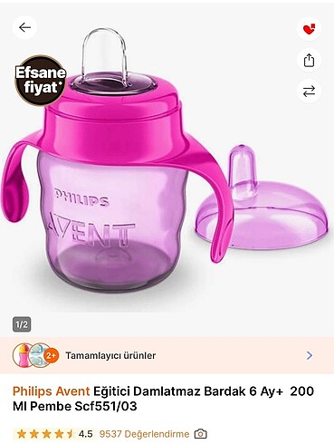 Philips avent eğitici damlatmaz bardak