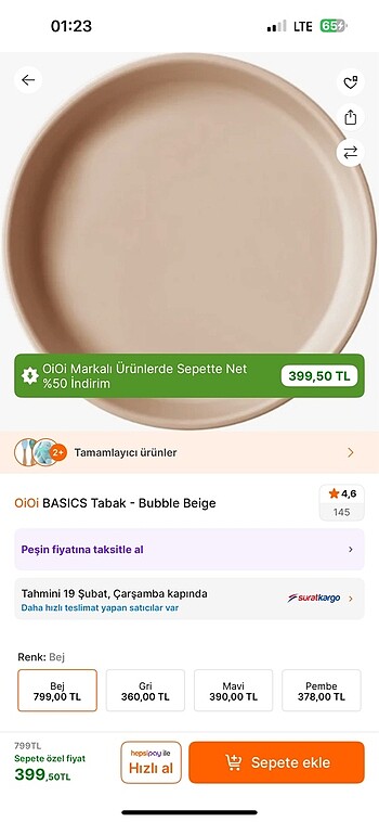 Oioi basics tabak bej