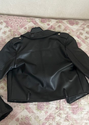 Siyah Deri Biker Ceket - Görsel 2