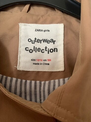 13-14 Yaş Beden camel Renk Zara trench coat