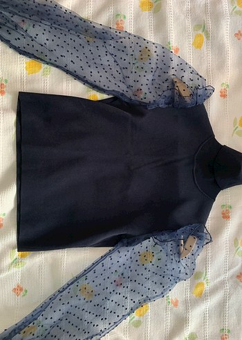 Zara Zara kolları kabarık tüllü bluz